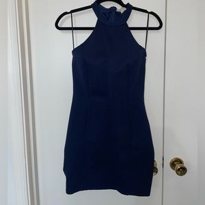 Just Me Blue High Neck Midi